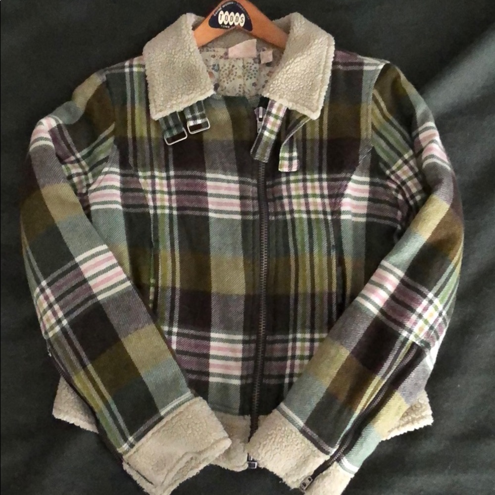 FP plaid cropped jacket